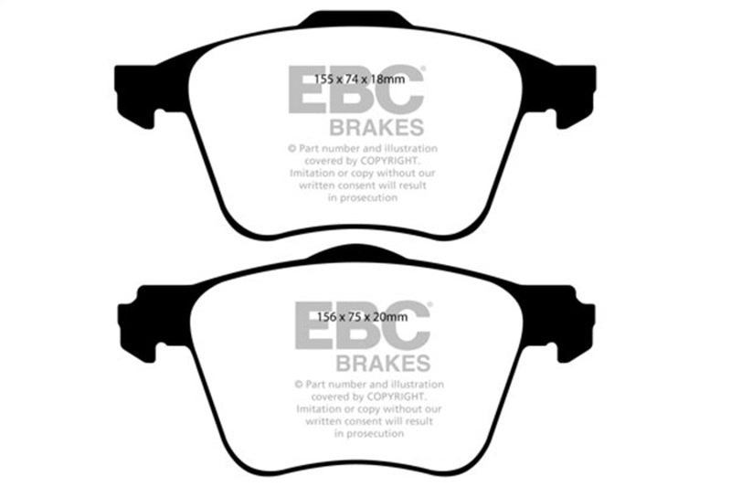 EBC 11+ Volvo S60 2.5 Turbo T5 (315mm Front Rotors) Greenstuff Front Brake Pads - Burkken Auto Parts