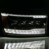 AlphaRex 06-08 Ram 1500HD NOVA LED Proj Headlights Plank Style Alpha Blk w/Seq Signal/DRL/Amber LED - Burkken Auto Parts