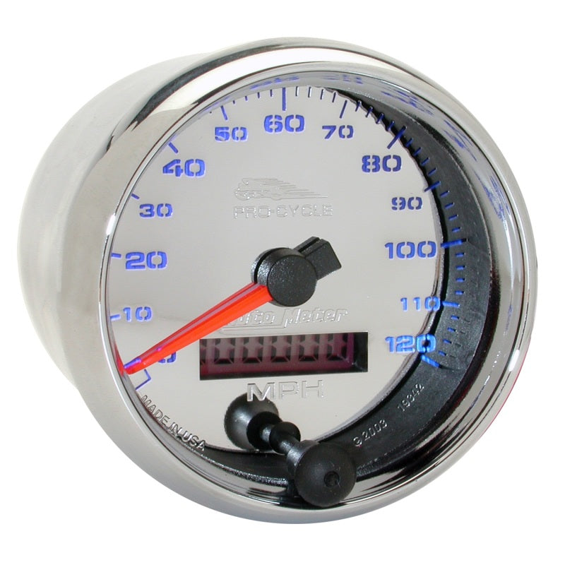 Autometer Pro-Cycle Gauge Speedo 2 5/8in 120 Mph Elec Chrome - Burkken Auto Parts