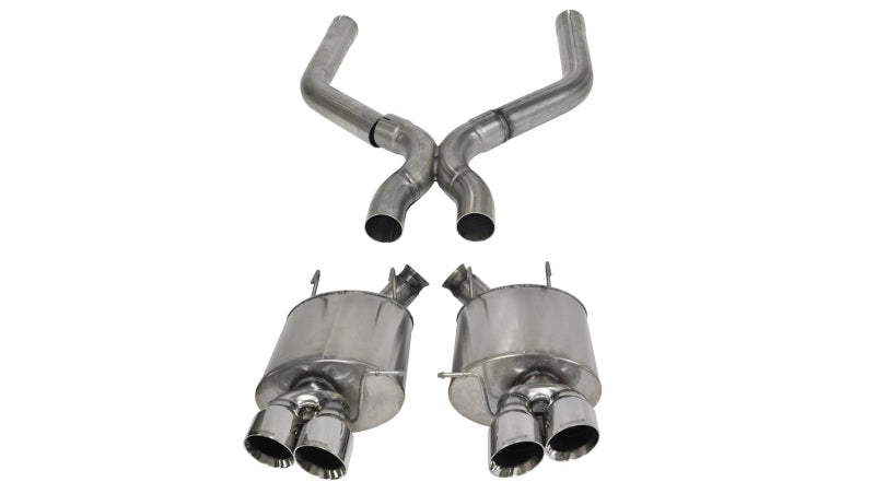 Corsa 2013-2014 Ford Mustang Shelby GT500 5.8L V8 Polished Sport Axle-Back + XO Exhaust - Burkken Auto Parts