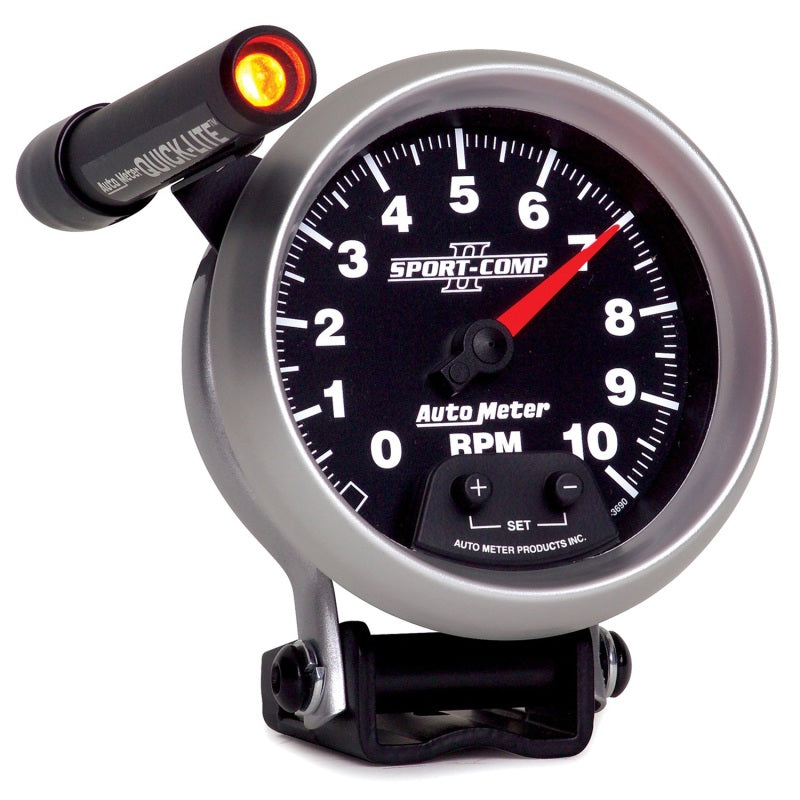 Autometer Sport-Comp II Quick Lite 3 3/4in 10K RPM Pedestal Tachometer - Burkken Auto Parts