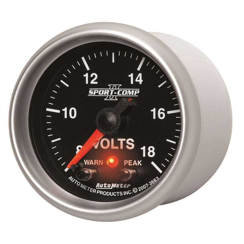 Autometer Sport-Comp II 2-1/16in Digital Voltometer Gauge - 18V - Burkken Auto Parts