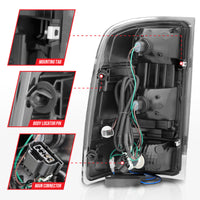 ANZO 2007-2013 GMC Sierra LED Tail Lights w/ Light Bar Black Housing Smoke Lens - Burkken Auto Parts