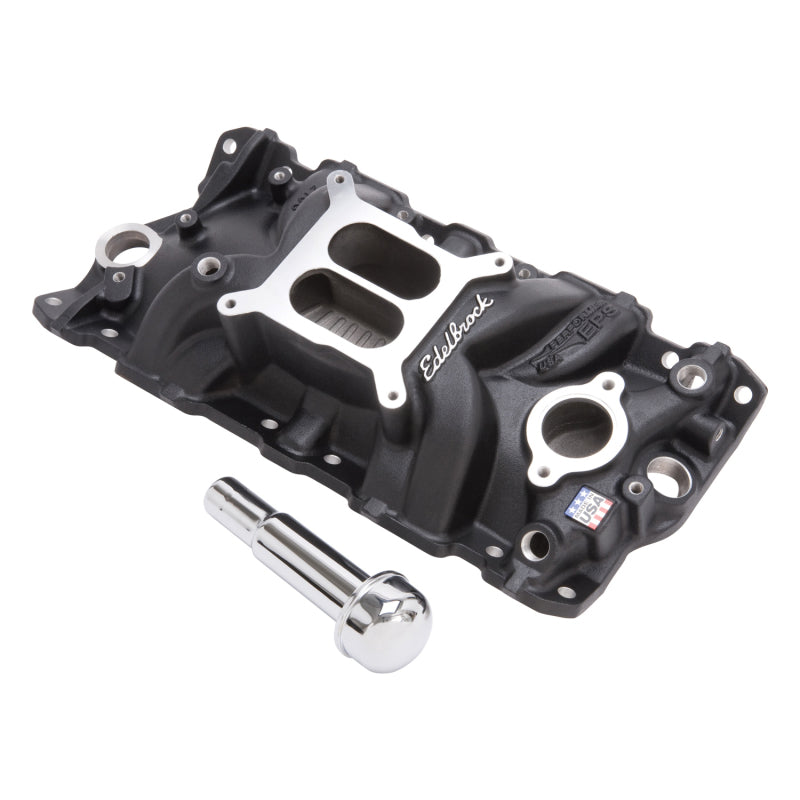 Edelbrock Intake Manifold Perf Eps SBC w/ Oil Fill Tube and Breather Black - Burkken Auto Parts