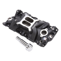 Edelbrock Intake Manifold Perf Eps SBC w/ Oil Fill Tube and Breather Black - Burkken Auto Parts