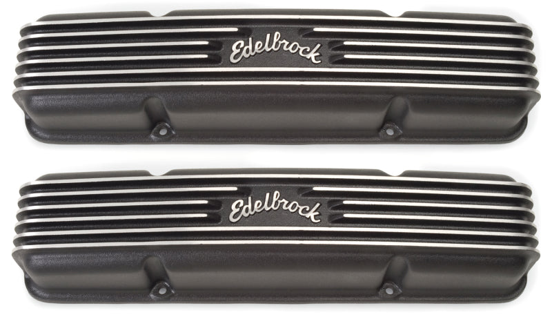 Edelbrock Valve Cover Classic Series Chevrolet 1959-1986 262-400 CI V8 Black - Burkken Auto Parts