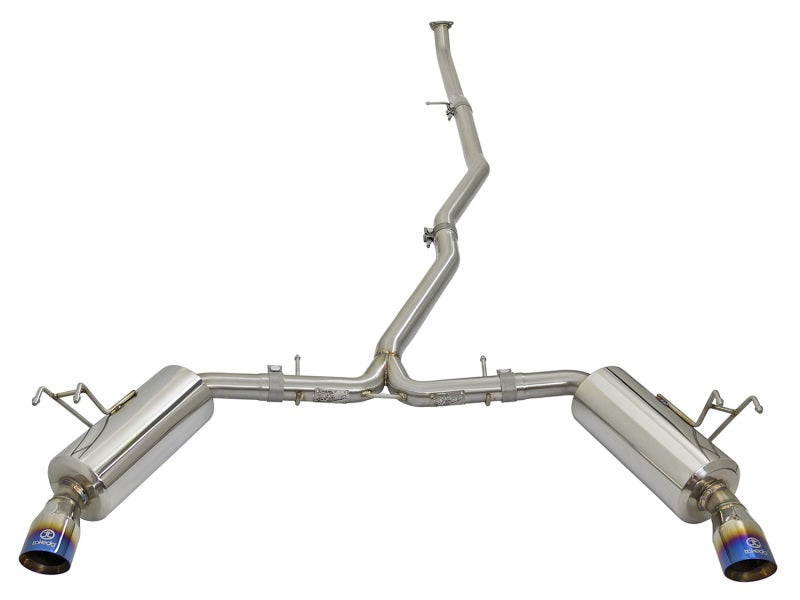 aFe POWER Takeda 16-17 Honda Civic I4-1.5L (t) 2.5-2.25in 304 SS CB Dual-Exit Exhaust Blue Tips - Burkken Auto Parts