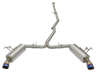 aFe POWER Takeda 16-17 Honda Civic I4-1.5L (t) 2.5-2.25in 304 SS CB Dual-Exit Exhaust Blue Tips - Burkken Auto Parts