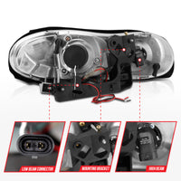 ANZO 1998-2002 Chevrolet Camaro Projector Headlights w/ Halo Black - Burkken Auto Parts