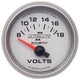 Autometer Ultra-Lite II 52mm 8-18 Volt Short Sweep Electronic Voltmeter - Burkken Auto Parts