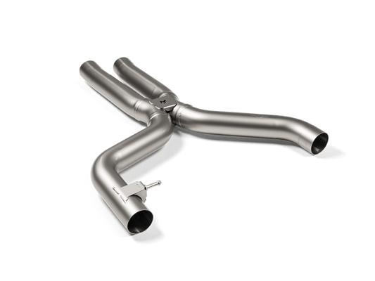 Akrapovic 2021+ BMW G87 M2, G80 M3 &amp; G82 M4 Evolution Short Link pipe w/o Resonator  (Titanium) - Burkken Auto Parts
