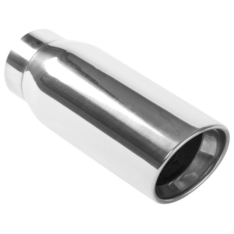 MagnaFlow Tip Stainless Double Wall Round Single Outlet Polished 4.5in DIA 3.5in Inlet 12in Length - Burkken Auto Parts
