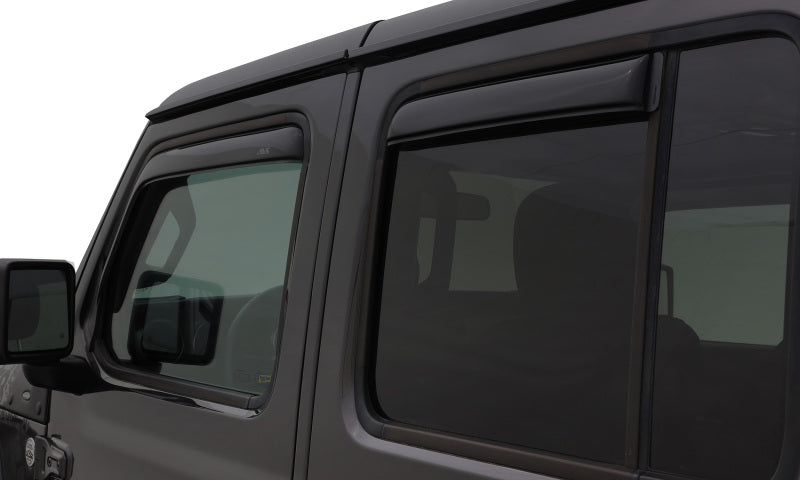 AVS 07-18 Jeep Wrangler Unlimited Ventvisor In-Channel Front & Rear Window Deflectors 4pc - Smoke - Burkken Auto Parts