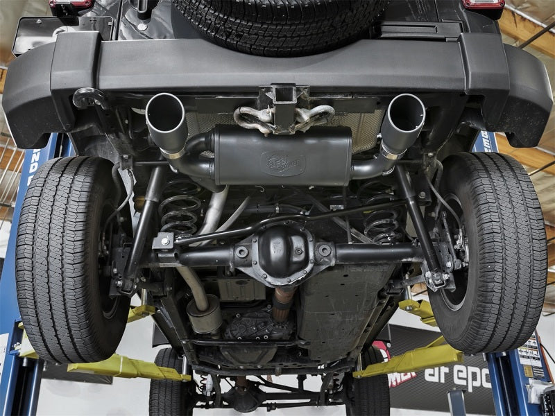aFe Rebel Series 2.5in 409 SS Axle-Back Exhaust w/ Black Tips 2007+ Jeep Wrangler (JK) V6 3.6L/3.8L - Burkken Auto Parts