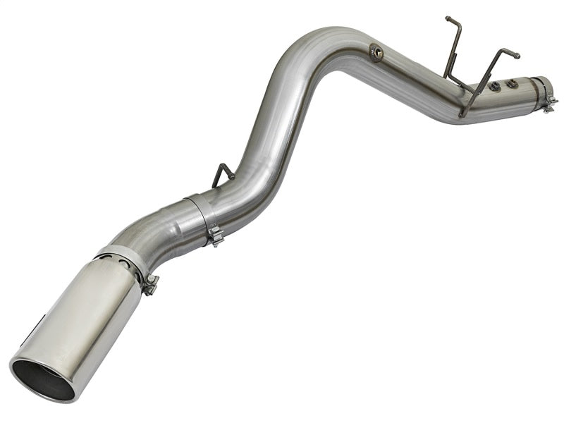 aFe LARGE BORE HD 5in 409-SS DPF-Back Exhaust w/Polished Tip 2017 GM Duramax V8-6.6L (td) L5P - Burkken Auto Parts