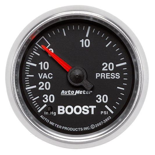 Autometer GS 52mm 30 In Hg.-Vac/30 PSI Mechanical Vacuum/Boost Gauge - Burkken Auto Parts