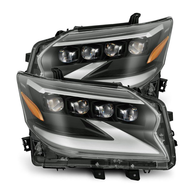 AlphaRex 14-19 Lexus GX 460 NOVA LED Projector Headlights Plank Style Black w/Activ Light/Seq Signal - Burkken Auto Parts