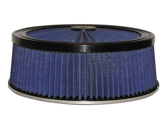 aFe MagnumFLOW Air Filters Round Racing P5R A/F TOP Racer 14D x 5H (Blk/Blue) - Burkken Auto Parts