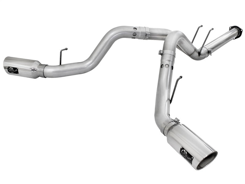 aFe Atlas Exhaust 4in DPF-Back Exhaust Aluminized Steel Polished Tip 11-14 ford Diesel Truck V8-6.7L - Burkken Auto Parts