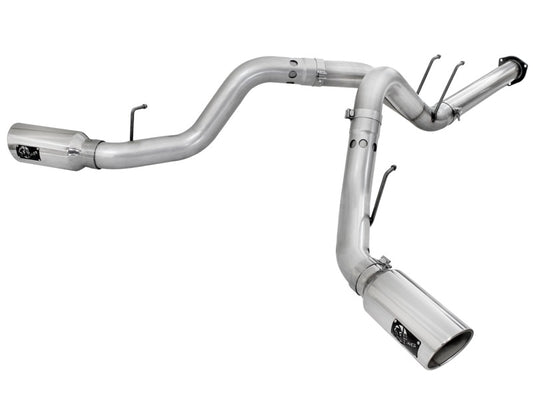 aFe Atlas Exhaust 4in DPF-Back Exhaust Aluminized Steel Polished Tip 11-14 ford Diesel Truck V8-6.7L - Burkken Auto Parts