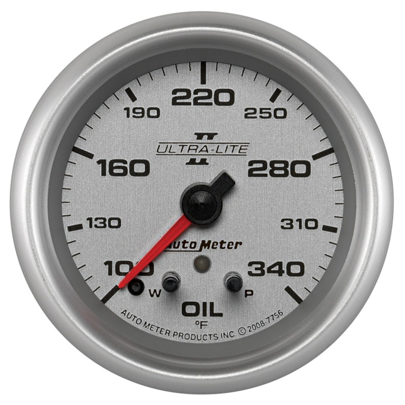 Autometer Ultra-Lite II 2-5/8in 340 Deg F Stepper Motor w/ Peak & Warn Oil Temp Gauge - Burkken Auto Parts