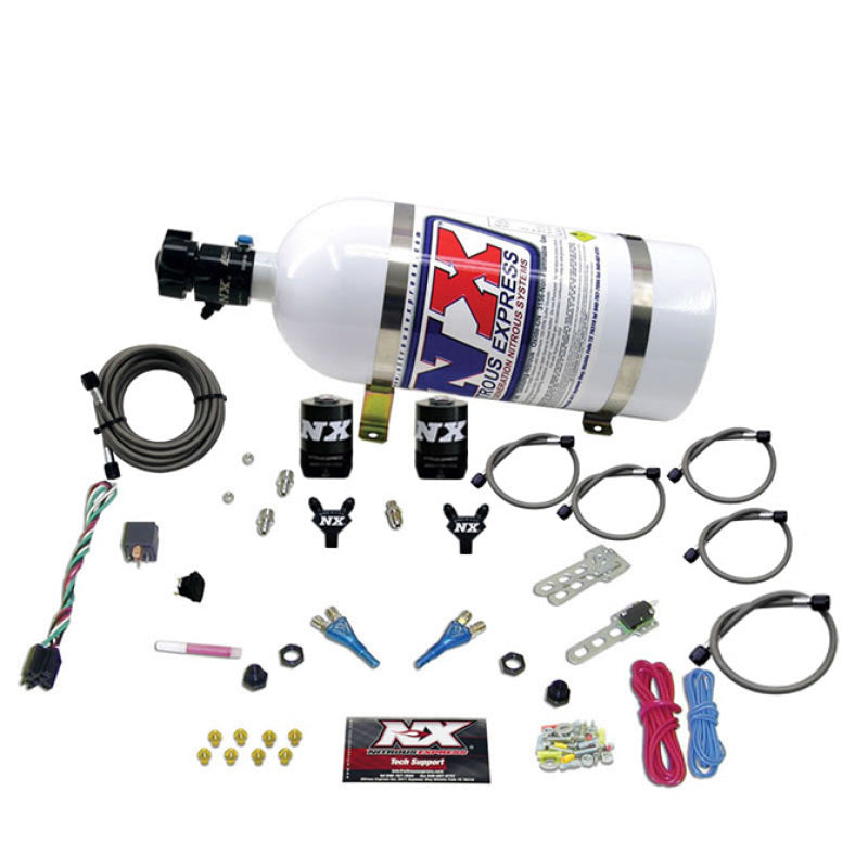 Nitrous Express Ford EFI Dual Nozzle Nitrous Kit (100-300HP) w/10lb Bottle - Burkken Auto Parts