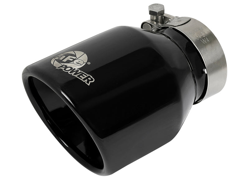 aFe MACH Force-Xp 409 SS Clamp-On Exhaust Tip 2.5in. Inlet / 4in. Outlet / 6in. L - Black - Burkken Auto Parts