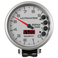Autometer 5 inch Ultimate III Playback Tachometer 9000 RPM - Silver - Burkken Auto Parts