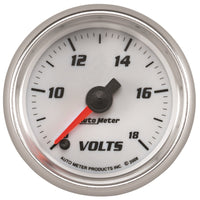 Autometer Pro-Cycle Gauge Voltmeter 2 1/16in 18V Digital Stepper Motor White - Burkken Auto Parts