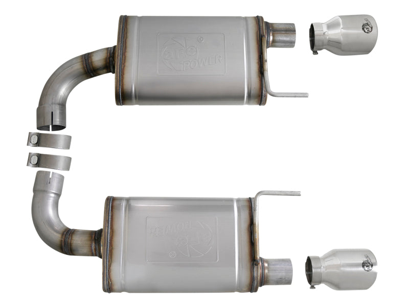 aFe MACH Force-Xp SS Axle Back Exhaust w/Polished Tips 15-17 Ford Mustang GT V8-5.0L - Burkken Auto Parts
