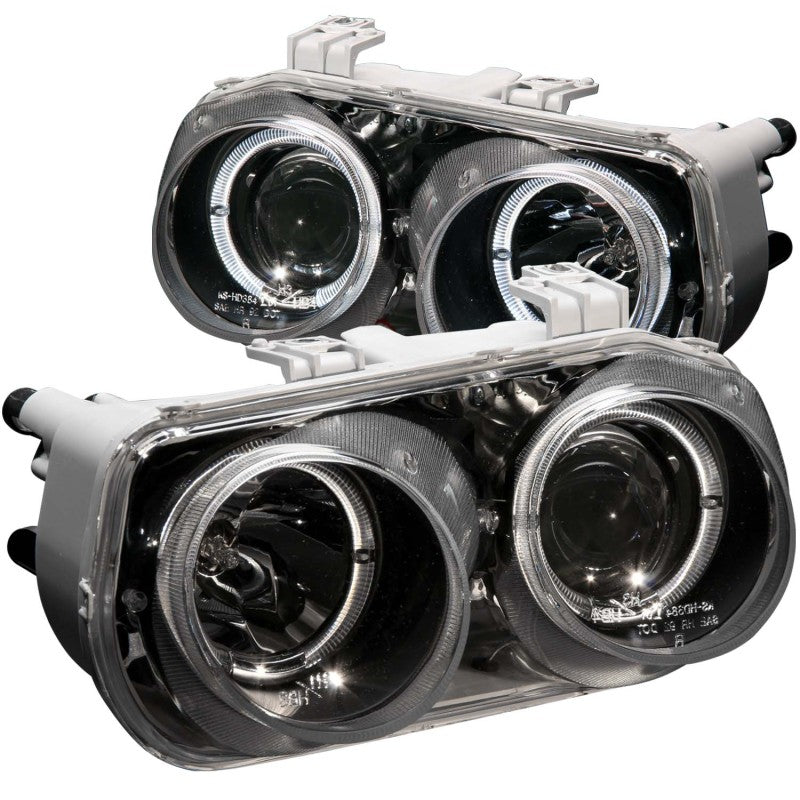 ANZO 1994-1997 Acura Integra Projector Headlights w/ Halo Black - Burkken Auto Parts