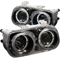 ANZO 1994-1997 Acura Integra Projector Headlights w/ Halo Black - Burkken Auto Parts