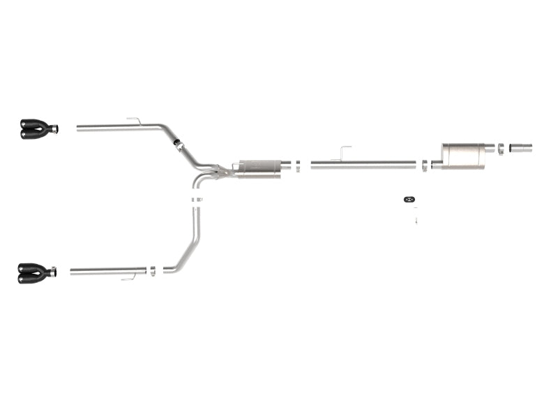 aFe Vulcan Series 3in-2-1/2in 304 SS Cat-Back 2020 Jeep Gladiator (JT) V6-3.6L w/ Black Tips - Burkken Auto Parts