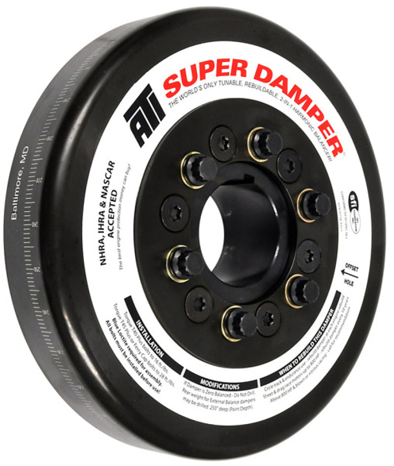 ATI Damper - 8.074in - Steel - John Deere - 466/619 Tractor - Chevy Front - 3 Ring - Diesel - Burkken Auto Parts