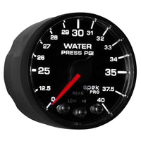 Autometer Spek-Pro - Nascar 2-1/16in Water Press 0- 40 psi Bfb - Burkken Auto Parts