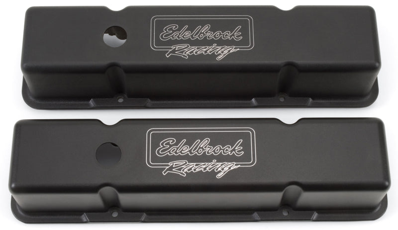 Edelbrock Valve Cover Victor Series Chevrolet 1959-1986 262-400 CI V8 Tall Black - Burkken Auto Parts
