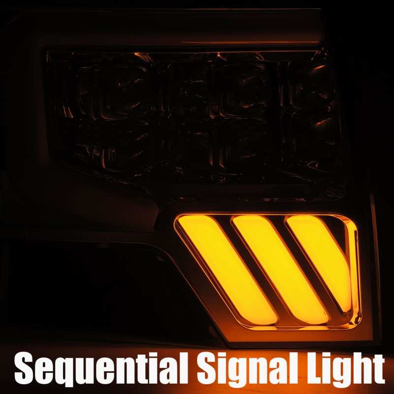 AlphaRex 09-14 Ford F-150 NOVA LED Projector Headlights Plank Style Chrome w/Activ Light/Seq Signal - Burkken Auto Parts