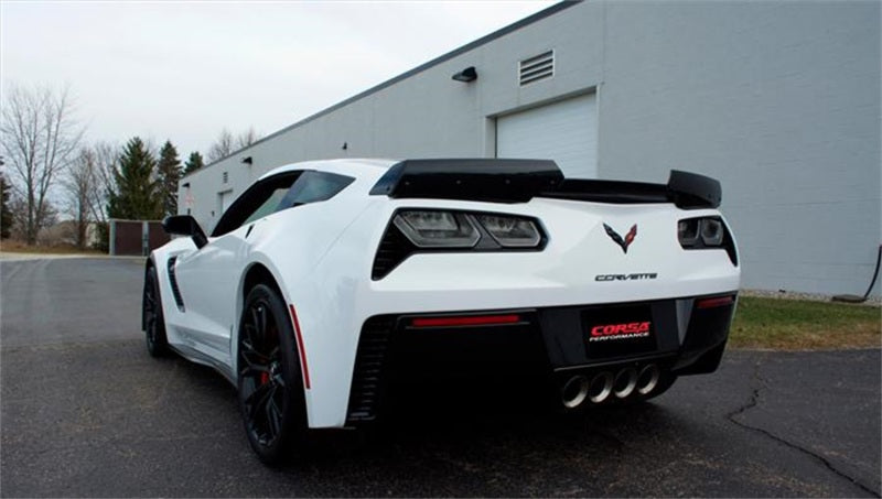 Corsa 17-19 Chevy Corvette Z06 (Grand Sport Only) 3in Axle Back Xtreme Exhaust Pol Quad 4.5in Tip - Burkken Auto Parts