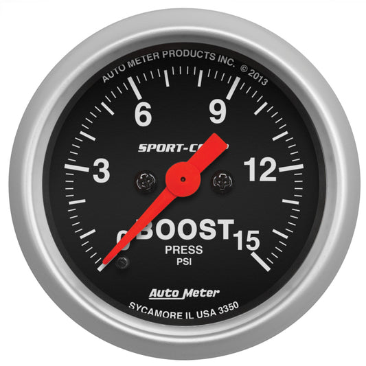 Autometer 2-1/16in 15PSI Boost Digital Stepper Motor Sport-Comp Gauge - Burkken Auto Parts