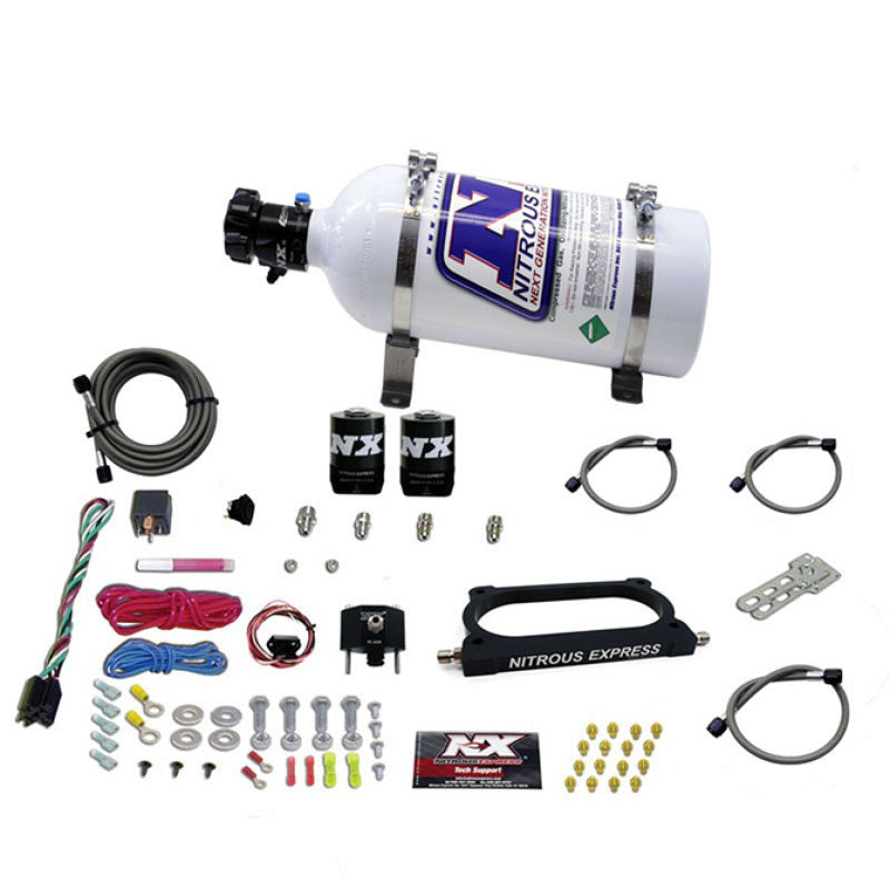 Nitrous Express 07-14 Ford Mustang GT500 Nitrous Plate Kit (50-250HP) w/5lb Bottle - Burkken Auto Parts