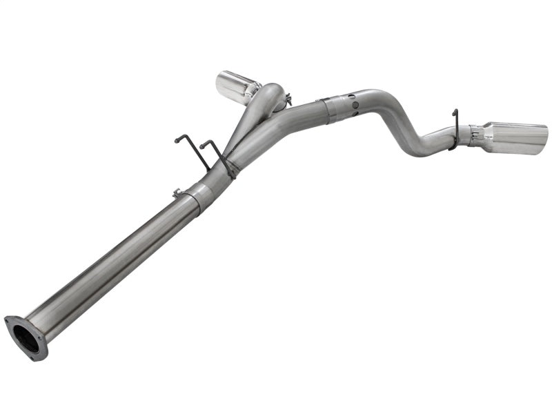 aFe LARGE BORE HD 4in 409-SS DPF-Back Exhaust w/Polished Tip 11-14 Ford Diesel Trucks V8-6.7L (td) - Burkken Auto Parts