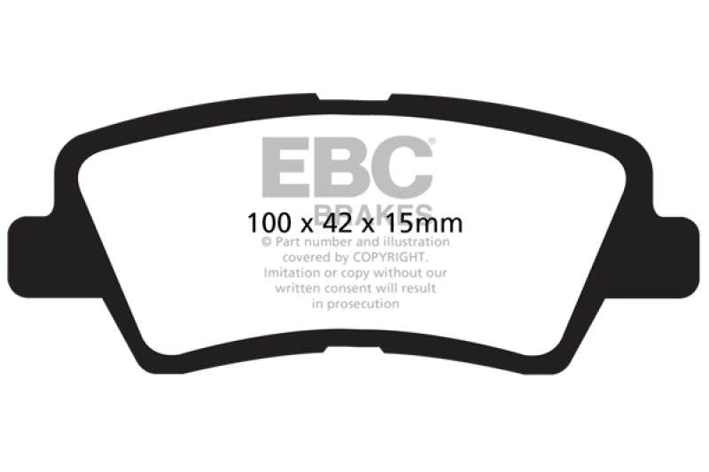 EBC 12 Hyundai Elantra 1.8 Redstuff Rear Brake Pads - Burkken Auto Parts