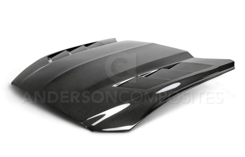 Anderson Composites 15-17 Ford Mustang (Excl. GT350/GT350R) Heat Extractor Double Sided Hood - Burkken Auto Parts