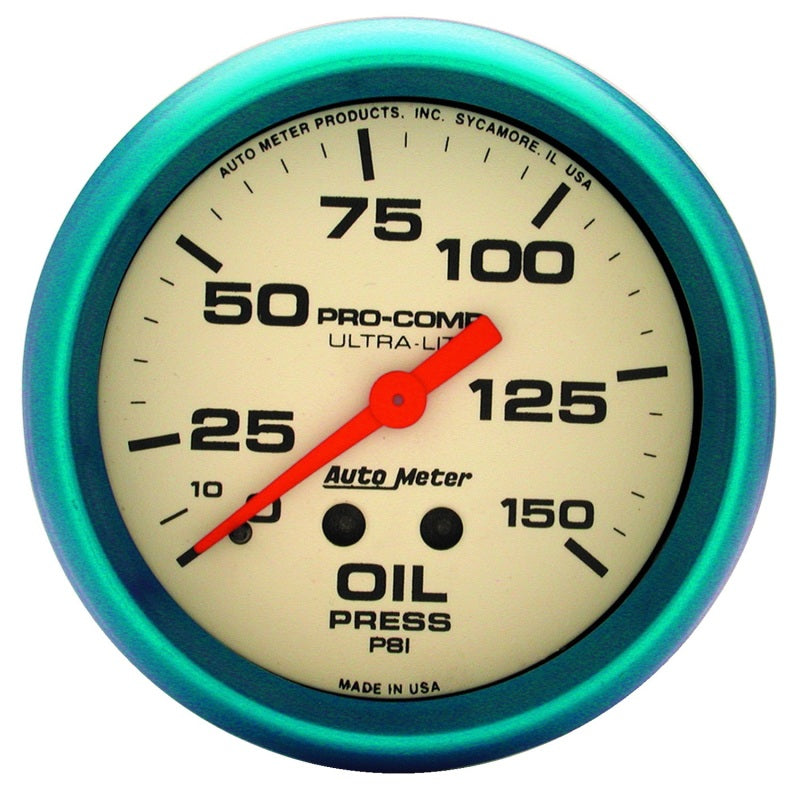 Autometer Ultra-Nite 66.7mm 0-150 PSI Mechanical Oil Pressure Gauge - Burkken Auto Parts