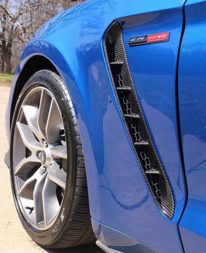 Anderson Composites 15-17 Mustang Carbon Fiber GT350 Style Fender Vent Inserts (Only Fit AC Fenders) - Burkken Auto Parts