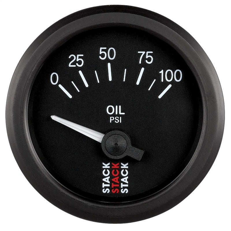 Autometer Stack Instruments 52mm 0-100 PSI 1/8in NPTF Electronic Oil Pressure Gauge - Black - Burkken Auto Parts