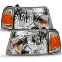 ANZO 2001-2011 Ford Ranger Crystal Headlight Chrome w/Corner Lights (OE Replacement) - Burkken Auto Parts