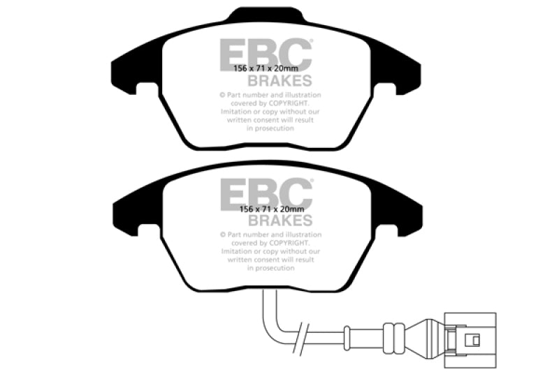 EBC 06-13 Audi A3 2.0 Turbo (Girling rear caliper) Redstuff Front Brake Pads - Burkken Auto Parts