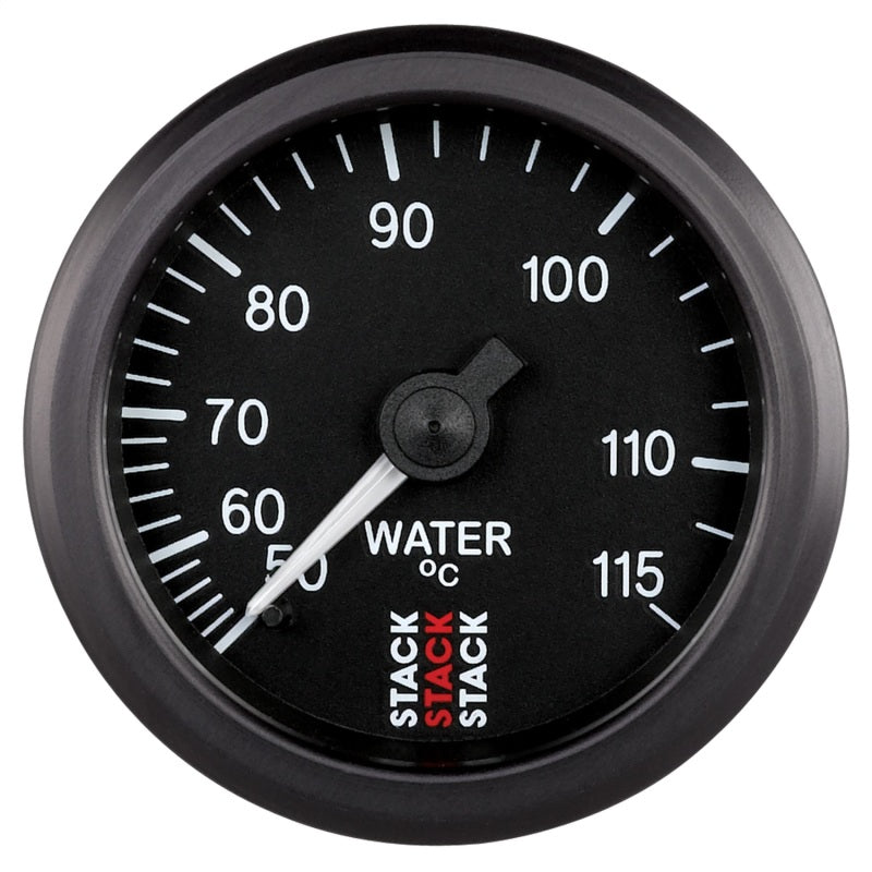 Autometer Stack Instruments 52mm 50-115 Celsius 3/8 BSPT (M) Mechanical Water Temp Gauge - Black - Burkken Auto Parts