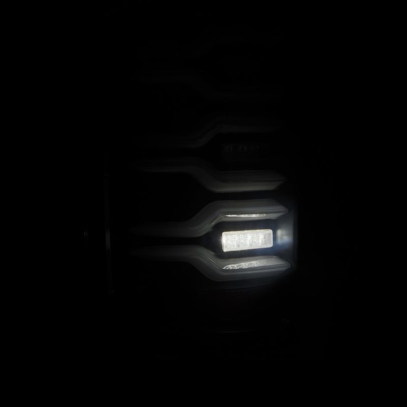 AlphaRex 14-18 Chevrolet Silverado Luxx-Series LED Tail Lights Black w/Activ Light/Seq Signal - Burkken Auto Parts